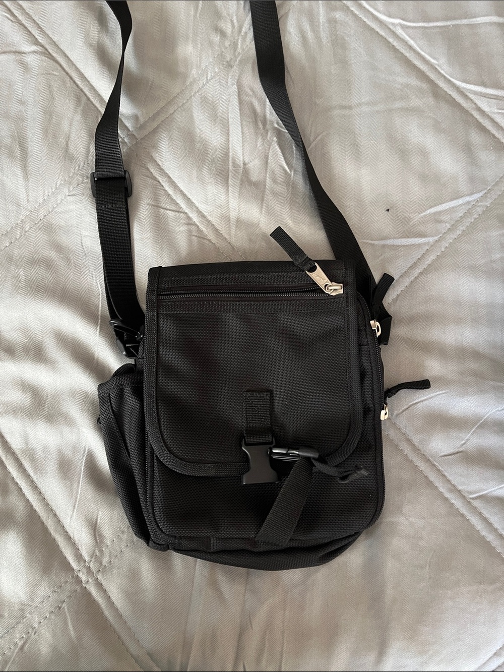Eddie Bauer Black Compact Messenger Crossbody Bag